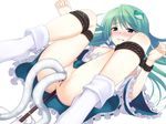  anal bad_id bad_pixiv_id bdsm bestiality blood blue_eyes blush bondage bound censored clenched_teeth detached_sleeves double_penetration double_vaginal flat_chest frills frog gohei green_hair hair_ornament kochiya_sanae legs_up long_hair lying mishaguji multiple_insertions nipples object_insertion on_back orange_(satsurikukuma) rope snake solo spread_legs tears teeth touhou vaginal virgin 