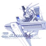  artist_name blue_eyes cable choco_(chocolate_shop) commentary_request gundam gundam_gquuuuuux gundam_zz highres mecha mecha_focus mobile_suit no_humans parody redesign robot science_fiction sketch style_parody twitter_username v-fin yamashita_ikuto_(style) zz_gundam 