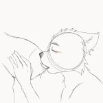  2d_animation animated anthro big_breasts blush blush_lines breastfeeding breasts canid canine canis cosmictwilight duo faceless_character female hi_res male male/female mammal monochrome nipple_fetish nipple_play nipple_suck short_playtime simple_animation sketch sucking wolf 