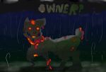  absurd_res canid canine canis domestic domestic_dog frankenstein glowing hi_res mammal raining rotting undead zombie 