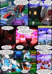  2016 absurd_res aircraft airship amethyst_(kitfox-crimson) anthro battle black_body black_fur blue_sky cloud colored comic dasyuromorph day dialogue english_text explosion female fur gun hi_res hookturn_(kitfox-crimson) jetflash_(kitfox-crimson) kitfox-crimson lemur machine male mammal marsupial mecha murid murine numbat primate ranged_weapon rat rodent sky strepsirrhine text vehicle weapon 