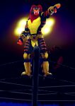  anthro boots clothing felid fighting_ring footwear hi_res hybrid inferno_sabercat john_fell liger lion male mammal pantherine solo tekken underwear video_games 