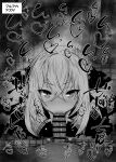  1boy 1girl azusa_(blue_archive) bangs bar_censor blue_archive blush censored character_request check_character crossed_bangs fellatio greyscale hair_between_eyes heart kurotama long_hair looking_at_viewer monochrome motion_lines oral penis pov saliva sweat 