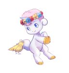  2019 avian baby beady_eyes bird blue_body blue_eyes blue_fur child digital_drawing_(artwork) digital_media_(artwork) equid equine eyelashes feathers feral flower flower_accessory flower_crown fur happy hooves horn male mammal osamu_tezuka plant sanrio signature sitting smile solo unico unico_(series) unicorn welcome-to-moonside yellow_body yellow_feathers young 