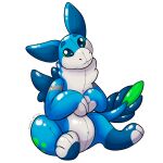  2022 animate_inanimate blue_body blue_eyes chibi dragon hi_res inflatable living_inflatable mouth_closed paws pool_toy sitting symrea wings 