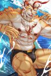  anthro beach felid hi_res male male/male mammal nekogaki0324 pantherine seaside solo solo_focus tiger 