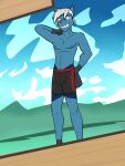  3:4 anthro anthrofied boxer_briefs boxer_briefs_only clothed clothing dewott fuze generation_5_pokemon hi_res male navel nintendo nipples pokemon pokemon_(species) pokemorph solo topless underwear underwear_only video_games 