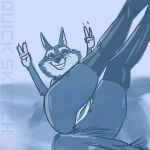  2022 4_fingers anthro bedroom_eyes black_clothing black_legwear black_nose black_thigh_highs blue_background blue_body blue_fur butt canid canine canis cheek_tuft claws clothing dark_nose digital_drawing_(artwork) digital_media_(artwork) digital_painting_(artwork) eyebrows eyelashes facial_tuft female fingers fluffy fluffy_tail fur genitals half-closed_eyes hi_res highlights_(coloring) illumination_entertainment inner_ear_fluff inviting legs_together legs_up legwear legwear_only long_ears long_legs looking_at_viewer lying mammal mostly_nude multicolored_body multicolored_fur narrowed_eyes on_back porsha_crystal presenting presenting_pussy prick_ears pussy seductive sexy_eyes shaded signature simple_background simple_coloring simple_eyes simple_shading sing_(movie) sketch sketchy smile snout solo stockings stockings_only sweet.lemons teeth teeth_showing teeth_visible thigh_highs thigh_highs_only tuft two_tone_body two_tone_fur white_body white_fur wide_hips wolf yellow_eyes 