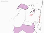  &lt;3 &lt;3_eyes animated anthro blush blush_lines bodily_fluids bovid caprine deep_throat deltarune duo fellatio genitals goat hi_res horn looking_up male male/male mammal mostly_nude oral penile penis pink_penis ralsei saliva sarcobutter scarf scarf_only sex undertale_(series) video_games 