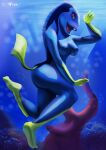  absurd_res anthro disney dory_(finding_nemo) female female/female finding_dory finding_nemo fish greeting hi_res looking_at_viewer marine open_mouth pinup pixar pose sea smile solo viewer water weso 