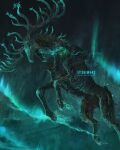  ancestor_spirit_(elden_ring) animal_skeleton artist_name blue_theme deer elden_ring flying highres shimhaq 