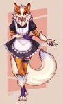  anthro arcanine clothed clothing female fluffy frilly frilly_clothing generation_1_pokemon hi_res honeymooo invalid_tag maid_uniform nintendo pokemon pokemon_(species) solo uniform video_games 