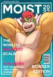  2022 absurd_res anthro artist_name barazoku barcode belly biceps big_muscles blue_background bonk_town bowser cover cover_art cover_page dated e621 english_text eyebrows genitals gradient_background hair hands_behind_head hi_res horn huge_muscles humanoid_genitalia humanoid_penis koopa looking_at_viewer magazine magazine_cover male mario_bros musclegut muscular muscular_anthro muscular_male nintendo nude number obliques open_mouth open_smile pecs penis penis_base porn_magazine pornography scalie simple_background smile solo standing teeth text tongue video_games 
