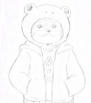  ambiguous_gender animal_humanoid anthro clothing dynogreeno frog_hat hand_in_pocket headgear headwear hi_res humanoid lutrine mammal mammal_humanoid mustelid pockets small_eyes smile solo sweater topwear traditional_media_(artwork) whiskers 