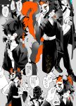  aak_(arknights) anthro arknights black_hair braided_hair clothing coat comic cover cover_art cover_page doctor_(arknights) domestic_cat doujinshi duo ear_piercing ear_ring felid feline felis fluffy fluffy_tail fur futashi hair human hypergryph inner_ear_fluff japanese_text mammal piercing plushie pupils red_body red_fur ring_piercing slit_pupils studio_montagne text topwear tuft video_games 