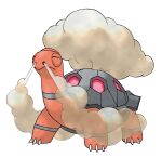  animal_focus closed_eyes closed_mouth full_body highres no_humans official_art pokemon pokemon_(creature) pokemon_focus pokemon_rse shell smoke solo sugimori_ken third-party_source torkoal tortoise transparent_background turtle 