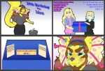  anthro atelierphos birthday comic female group hi_res human male male/female mammal trio ugly_crying yarill 