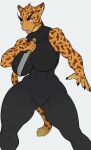 anthro arm_on_breasts arm_outstretched arm_tuft big_breasts bottomwear breasts claws clothing countershade_neck countershading dfaop digital_media_(artwork) eyebrows fangs felid female fur head_tuft holding_object holding_weapon inner_ear_fluff knife leopard leopard_spots lieren_(last_fables) long_eyebrows looking_at_viewer mammal muscular muscular_female navel_outline open_mouth pantherine pants shoulder_tuft simple_background sleeveless_shirt solo spots tail tail_down tail_tuft teeth thick_thighs tight_clothing tuft weapon yellow_body yellow_eyes yellow_fur