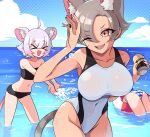  &gt;_&lt; 3girls :3 :d ahoge animal_ear_fluff animal_ears arm_up armpits ass asymmetrical_bangs bare_shoulders bear_girl bear_tail beer_can bent_over bikini black_bikini black_nails black_one-piece_swimsuit black_tube_top blue_bikini blue_sky blue_tail breasts can cat_ears cat_girl cat_tail closed_eyes cloud collarbone colored_tips commentary competition_swimsuit covered_navel cowboy_shot curtained_hair dark-skinned_female dark_skin day dithering dot_nose double-parted_bangs drink_can english_commentary extra_ears eyebrows_hidden_by_hair fangs fingernails flat_chest flipped_hair fluffy_tail furrowed_brow go!_go!_gris! gradient_hair grey_hair grin gris_(go!_go!_gris!) groin hair_between_eyes hair_over_one_eye half-closed_eye half-closed_eyes hand_on_own_forehead hand_up head_out_of_frame head_tilt highleg highleg_one-piece_swimsuit holding holding_can impossible_clothes impossible_swimsuit innertube kara_(go!_go!_gris!) large_breasts leaning_forward legs_apart legs_together long_eyelashes long_fingernails mouse_ears mouse_girl mouse_tail multicolored_bikini multicolored_hair multiple_girls narrowed_eyes navel ocean on_innertube one-piece_swimsuit one_eye_closed open_hand open_hands open_mouth pankeiki parted_bangs partially_submerged perl_(go!_go!_gris!) petite pink_hair pink_tail raised_eyebrows raised_inner_eyebrows red_innertube short_hair short_tail sidelocks skindentation sky slit_pupils smile splashing standing strapless strapless_bikini striped_bikini striped_clothes striped_innertube striped_tail summer swim_ring swimsuit tail teeth thick_eyelashes thighs top-down_bottom-up translucent tsurime tube_top two-tone_bikini two-tone_hair two-tone_one-piece_swimsuit two-tone_tail v-shaped_eyebrows v_arms wading water water_drop wet wet_clothes wet_swimsuit white_bikini white_innertube white_one-piece_swimsuit wide_hips yellow_eyes 