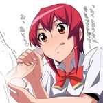  :q brown_eyes caressing_testicles handjob kaibutsu_oujo penis red_hair riza_wildman short_hair solo_focus testicle_grab testicles tongue tongue_out translation_request watarabe_keiichi 