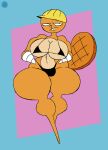 aliasing andromorph anthro armor artist_logo artist_name bandage beaver belly big_breasts bottom_heavy bra breasts buckteeth clothing countershade_belly countershade_breasts countershading curvy_figure digital_media_(artwork) eyelashes featureless_feet feet femboy fur geometric_background handy_(htf) happy_tree_friends hard_hat headgear helmet hi_res intersex logo looking_at_viewer male mammal navel orange_body orange_fur raised_tail rodent signature simple_background solo tail teeth text thatdawgmurray thick_thighs thong underwear watermark wide_hips
