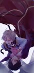  2boys absurdres ahoge alicein_mikuni black_hair blonde_hair braid cape cross doubt_doubt doubt_doubt_(snake_form) highres male_focus multiple_boys orange_eyes red_eyes servamp short_hair side_braid snake suicide topless_male tsubaki_(servamp) user_rehj8233 yaoi 
