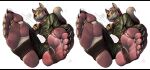 anthro claws clothing feet felid feline foot_focus fur hair hi_res humanoid_feet kredri looking_at_viewer male mammal plantigrade soles solo toes