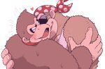  &lt;3 anthro ape bandanna blush clothing donkey_kong_(character) donkey_kong_(series) duo embrace eyewear funky_kong gorilla haplorhine hug kerchief male male/male mammal minashirazu muscular muscular_male nintendo primate shirt smile sunglasses tank_top topwear video_games 