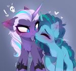  &lt;3 2022 absurd_res afro blue_body blue_eyes blue_fur blue_hair blush braided_hair curled_hair digital_media_(artwork) duo ear_blush equid equine exclamation_point eyelashes eyes_closed female feral fur hair hasbro hi_res horn inner_ear_fluff magnaluna mammal misty_(g5) mlp_g5 my_little_pony my_little_pony:_make_your_mark opaline_(mlp) purple_body purple_fur purple_hair tuft unicorn wavy_mouth 