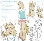  anthro clothing daisy-marshmallow daisy_(daisy-marshmallow) equid equine female hi_res horn looking_at_viewer mammal model_sheet rob_(daisy-marshmallow) simple_background unicorn white_background 