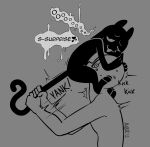  abigrock ahegao ambiguous_gender ambiguous_penetrated anon anthro anthro_penetrating bedroom_eyes big_ears black_body black_fur bodily_fluids demon dialogue digitigrade dominant dominant_anthro english_text face_fucking face_hugging fur grey_background hi_res hooves human human_on_anthro human_penetrated imp interspecies irrumatio larger_human looking_away looking_pleasured male male/ambiguous male_penetrating mammal mascot_(abigrock) monochrome narrowed_eyes nude one_eye_closed oral oral_penetration penetration penile presenting_gift seductive sex signature simple_background size_difference smaller_anthro solo submissive submissive_human surprise tail_pull tears text 