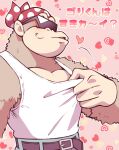  anthro ape bandanna belt blush bottomwear clothing donkey_kong_(series) funky_kong gorilla haplorhine japanese_text kerchief male mammal minashirazu muscular muscular_male nintendo pecs primate shirt shorts solo tank_top text topwear video_games 