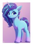  2022 afro blue_body blue_fur blue_hair blue_tail blush curled_hair digital_media_(artwork) equid equine female feral fetlocks freckles fur green_eyes hair hasbro hi_res hooves horn luminousdazzle mammal misty_(g5) mlp_g5 multicolored_hair my_little_pony purple_hair purple_tail solo tuft two_tone_hair two_tone_tail unicorn unicorn_horn 