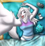 absurd_res anthro bed bedding bedroom blanket body breasts clothing domestic_cat felid feline felis female furniture furry half hi_res invalid_tag lucareelo mammal morning openych out panties plushie pose sfw shirt shoftshade solo tired tongue topwear underwear up wake white ych ychcommission 