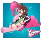  &lt;3 2021 absurd_res ambiguous_gender blue_eyes brown_hair clothing digital_media_(artwork) friendship_is_magic frilly hair headphones hi_res human human_to_inanimate mammal my_little_pony panties pink_body pink_clothing pink_hair pink_panties pink_underwear pinkie_pie_(mlp) redflare500 ribbons simple_background smile solo surprise underwear underwear_transformation 