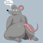  &lt;3 2022 absurd_res anthro big_butt black_nose butt colossalstars dialogue duo english_text facesitting grey_body hi_res male mammal murid murine overweight overweight_male rat rodent simple_background text 