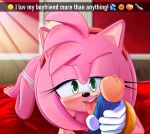  amy_rose anthro bedroom blue_body bluebutterz breasts clothing female feral genitals hair hi_res licking male male/female oral penile penis penis_lick pink_hair romantic romantic_couple sega sex snapchat sonic_the_hedgehog sonic_the_hedgehog_(series) tongue tongue_out underwear 