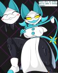  2021 android anthro better_version_at_source big_breasts black_body blue_ears blue_hair blush breasts darkner deltarune digital_media_(artwork) disembodied_hand domestic_cat eyelashes felid feline felis female fingers goo_creature hair half-closed_eyes hi_res holding_object holding_weapon looking_at_viewer machine mammal narrowed_eyes novaspark open_mouth open_smile patreon robot smile solo tasque_manager thick_thighs undertale_(series) video_games weapon white_body white_eyes yellow_sclera 