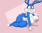  anthro big_breasts breasts buster_bunny crossgender curvy_figure female hi_res moneyhustard96 surprised_expression tiny_toon_adventures voluptuous warner_brothers 