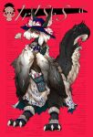 3_toes anthro arm_tuft brush claws clothing devilfish_(artist) feet fingerclaws flower hat headgear headwear hi_res inner_ear_fluff leg_tuft long_ears pawpads plant pupils semi-anthro slit_pupils solo text toe_claws toes tool_belt tuft unknown_species 