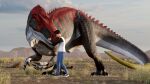  16:9 3d_(artwork) 4k absurd_res allosaurid allosaurus black_body black_scales carn_(shorty) claws clothed clothing desert detailed_background digital_media_(artwork) dinosaur duo embrace eyes_closed feral grass hair hand_on_head hand_on_snout hi_res hug human ivorylagiacrus looking_at_another looking_at_partner male mammal multicolored_body multicolored_scales nero_(shorty) outside plant protective red_body red_scales reptile scales scalie sharp_claws sharp_teeth size_difference sky smile teeth teeth_visible theropod white_body white_scales widescreen yellow_body yellow_scales 