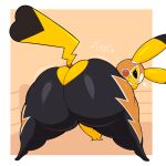  absurd_res anthro big_butt butt clothed clothing cosplay_pikachu_(costume) female generation_1_pokemon hi_res huge_butt looking_at_viewer looking_back looking_back_at_viewer nintendo pikachu pikachu_libre pokemon pokemon_(species) solo thick_thighs video_games virito 