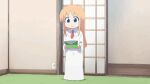  animated clothing domestic_cat felid feline felis female fuka_(kantoku) fur invalid_tag japanese_style mammal nichijou orange_body orange_fur robe shrinking size_transformation transformation white_clothing white_robe 