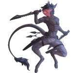  1:1 abs anthro black_hair black_tail_tuft equid equine female_(lore) fur grey_body grey_ears grey_fur grey_hooves grey_horn grey_inner_ear grey_tail hair hi_res holding_object holding_weapon hooves horn male mammal messy_hair muscular muscular_anthro muscular_male pecs rayliicious short_hair solo tail_tuft throwing_knife tuft unicorn unicorn_horn weapon white_eyes 