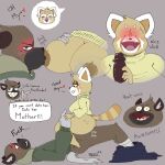  absurd_res aggressive_retsuko ailurid anthro bad_sex_advice barrypark11 blush clothed clothing colored cowgirl_position duo english_text female from_front_position genitals haida hand_holding handjob hi_res humanoid_genitalia humanoid_penis hyaenid male male/female mammal mature_female nipple_fetish nipple_play nipple_suck on_bottom on_top partially_clothed penile penis red_panda retsuko&#039;s_mother sanrio sex size_difference sucking sweater text topwear 