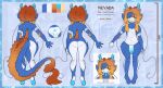  absurd_res anthro anus asian_mythology blue_body blue_eyes blue_penis close-up color_swatch colored dragon east_asian_mythology eastern_dragon fluffy fluffy_tail genitals glistening glistening_genitalia hair hi_res horn humanoid male male/male model_sheet mythology nevada_(true_fossil_soul) orange_hair penis reference_image solo tongue tongue_out true_fossil_soul white_body 