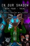  2018 absurd_res anthro armor belt black_pupils blue_bottomwear blue_clothing blue_eyes blue_pants bottomwear brown_body brown_eyes brown_fur clothed clothing colored comic cover cover_art cover_page denim denim_clothing fur green_clothing green_shirt green_topwear grey_body grey_fur headgear headwear hi_res in_our_shadow jayrunner_(kitfox-crimson) jeans kitfox-crimson lemur machine male mammal mecha murid murine mustela mustelid musteline pants primate procyonid pupils raccoon rat rodent shirt strepsirrhine topwear true_musteline yellow_eyes 