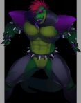  alligator alligatorid animal_genitalia anthro big_pecs crocodilian five_nights_at_freddy&#039;s five_nights_at_freddy&#039;s:_security_breach genital_slit genitals green_body hair hi_res kato200_0 male montgomery_gator_(fnaf) muscular muscular_anthro pecs red_eyes red_hair reptile scalie scottgames slit solo solo_focus tongue tongue_out video_games 