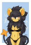  anthro black_body black_fur breasts camel_toe clothed clothing female fur generation_4_pokemon hi_res kalwin looking_at_viewer luxray navel nintendo pokemon pokemon_(species) pokemorph solo underwear underwear_only video_games yellow_body yellow_eyes young 