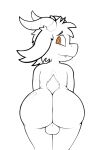  anthro balls bovid butt caprine cross_eyes fan_character genitals goat goat_tail hi_res male mammal orange_eyes rear_view sherwind52 sketch solo unfinished vinny_(sherwind52) 